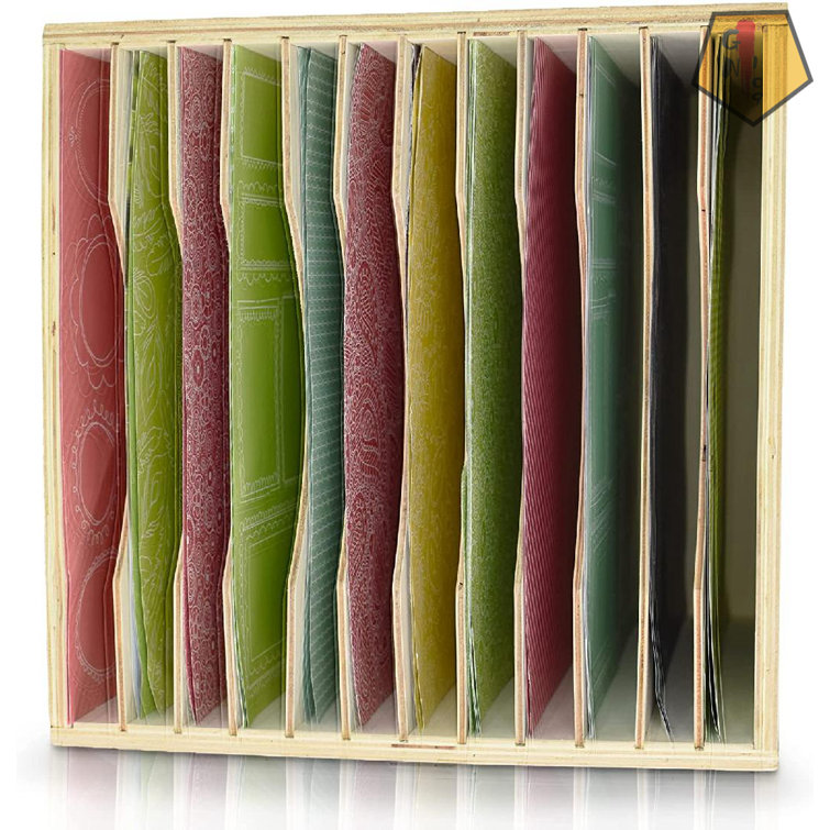 GN109 Wood Paper Storage Organizer File Box With 12 Tray Design